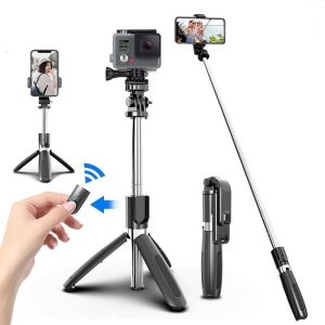 INF Selfiepinne/mobilstativ med fjärrkontroll Kamera- och Gopro-kompatibel 19-100 cm